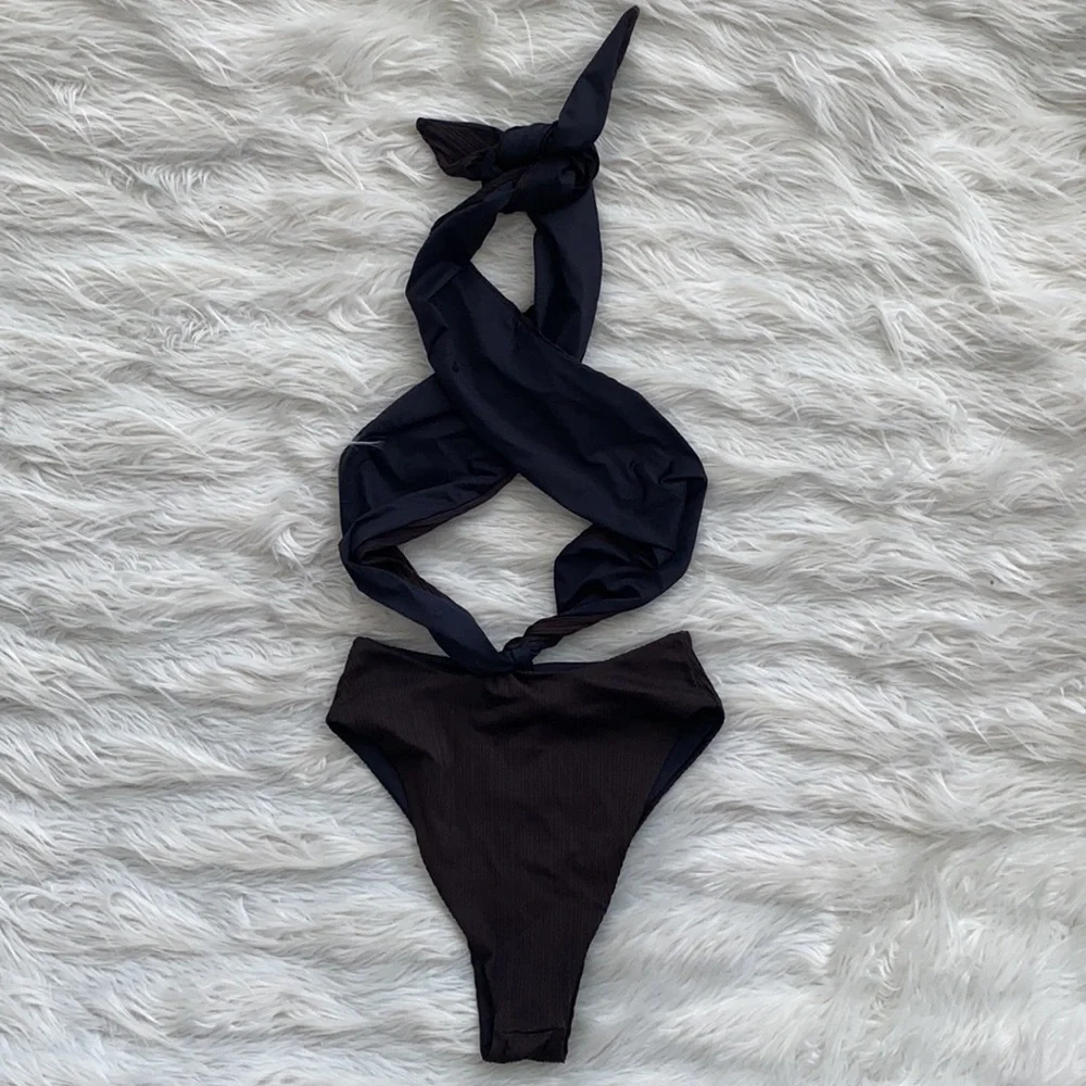 Frankie’s Bikinis | Dorothy Plissé Halter One Piece Swimsuit